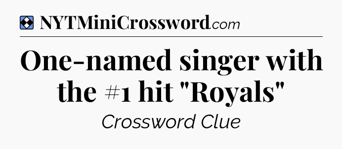 Solution: One-named singer with the #1 hit 