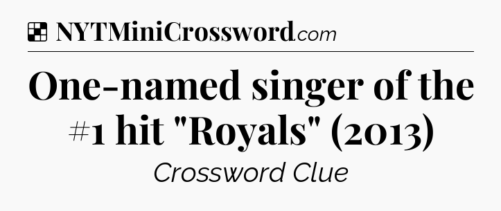 Solution: One-named singer of the #1 hit 