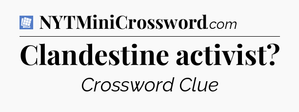 Clandestine activist Puzzle Page Crossword Clue