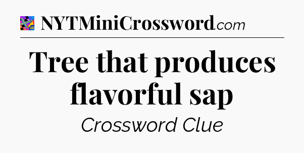 Tree that produces flavorful sap Crossword Clue