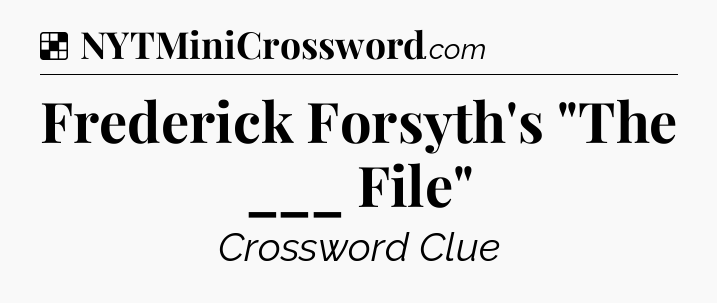 Solution: Frederick Forsyth's 