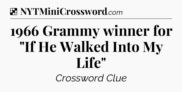 Solution: 1966 Grammy winner for 
