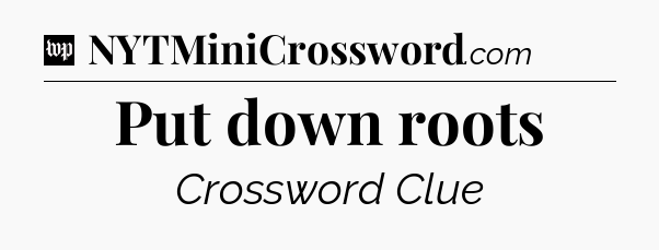 Put down roots Crossword Clue