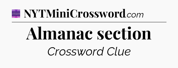 Almanac section - Thomas Joseph Crossword