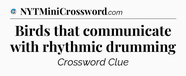 Birds that communicate with rhythmic drumming Crossword Clue