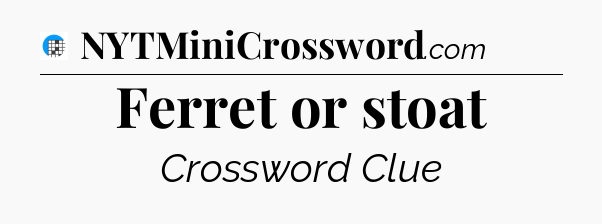 Ferret or stoat Crossword Clue