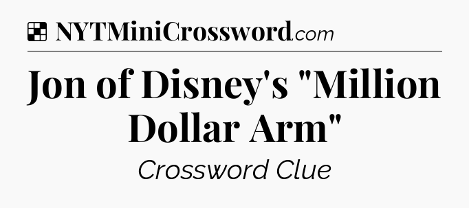 Solution: Jon of Disney's 