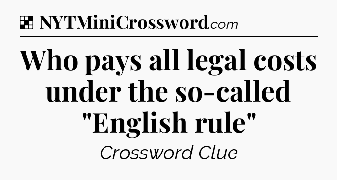 Solution: Who pays all legal costs under the so-called 