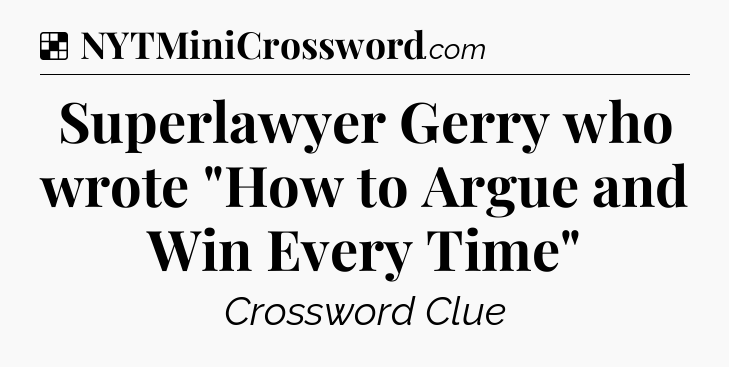 Solution: Superlawyer Gerry who wrote 