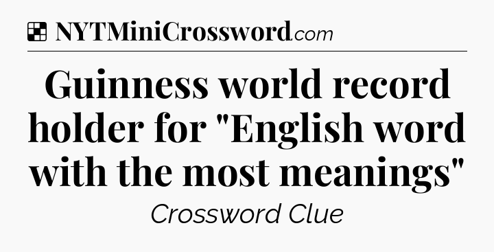 Solution: Guinness world record holder for 