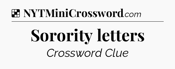 Solution: Sorority letters - NYT Crossword