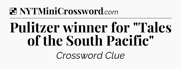 Solution: Pulitzer winner for 