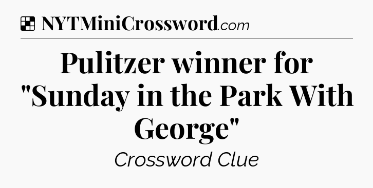 Solution: Pulitzer winner for 