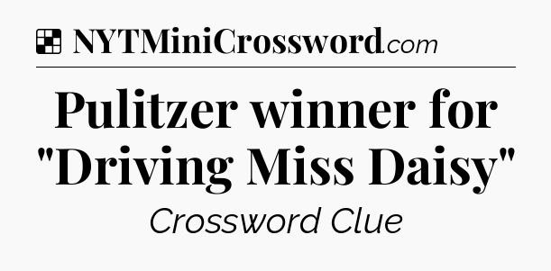 Solution: Pulitzer winner for 
