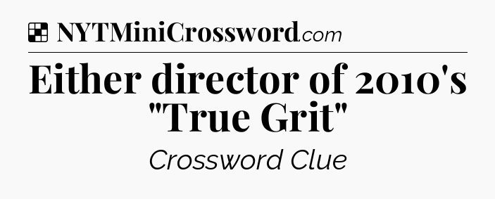 Solution: Either director of 2010's 