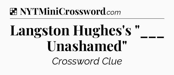 Solution: Langston Hughes's 