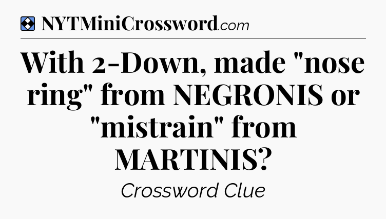 Solution: With 2-Down, made 