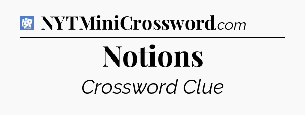 Notions Puzzle Page Crossword Clue