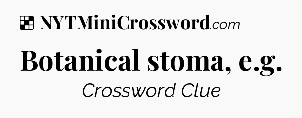 Solution: Botanical stoma, e.g - NYT Crossword