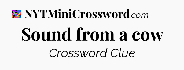 Sound from a cow Crossword Clue