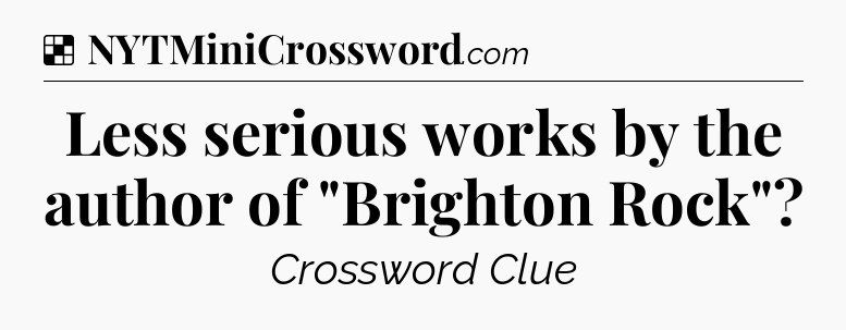 Solution: Less serious works by the author of 