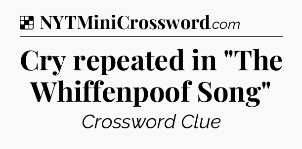 Solution: Cry repeated in 