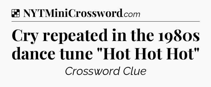 Solution: Cry repeated in the 1980s dance tune 