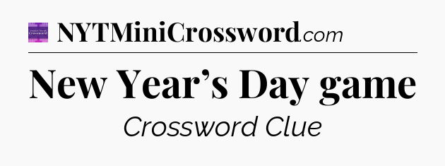 New Year’s Day game - Thomas Joseph Crossword