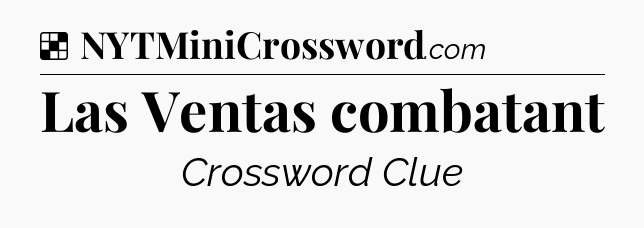 Solution: Las Ventas combatant - NYT Crossword