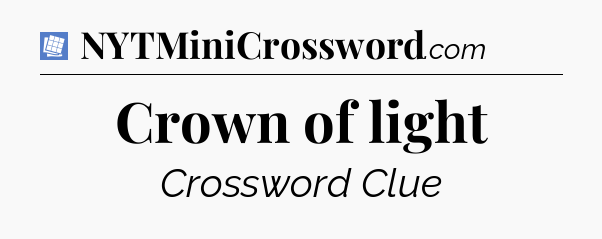 Crown of light Puzzle Page Crossword Clue