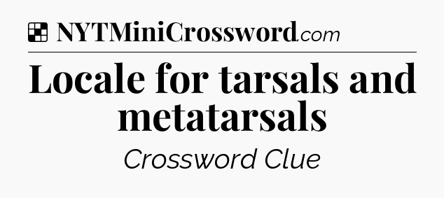 Solution: Locale for tarsals and metatarsals - NYT Crossword