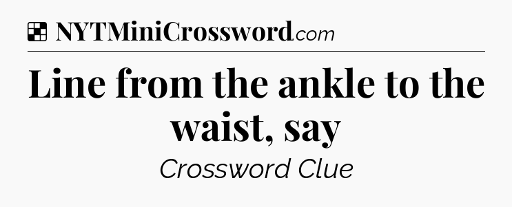Solution: Line from the ankle to the waist, say - NYT Crossword