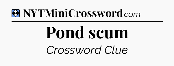 Solution: Pond scum - NYT Mini Crossword