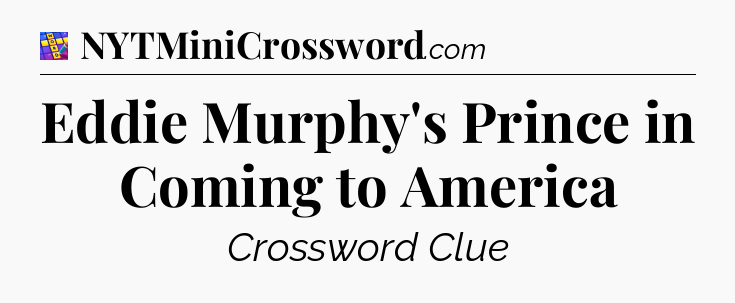 Eddie Murphy's Prince in Coming to America Codycross