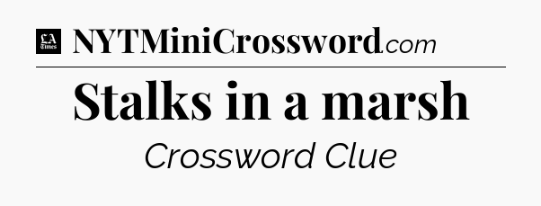 Stalks in a marsh - LA Times Crossword