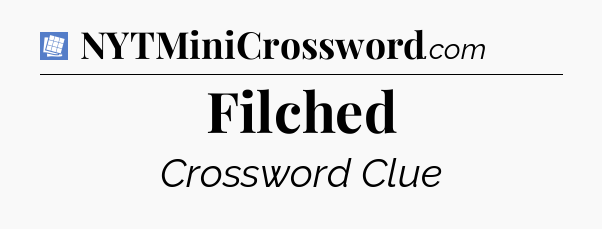 Filched Puzzle Page Crossword Clue