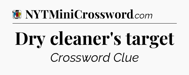 Dry cleaner's target Crossword Clue