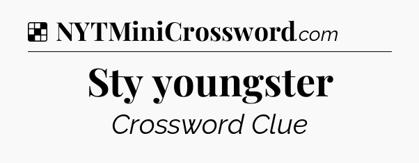 Solution: Sty youngster - NYT Crossword