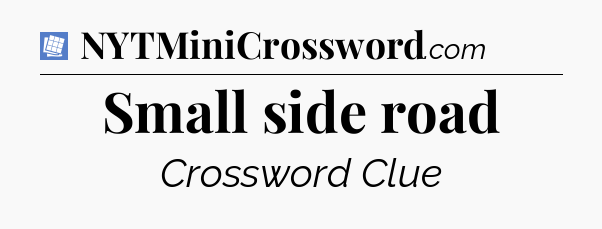 Small side road Puzzle Page Crossword Clue