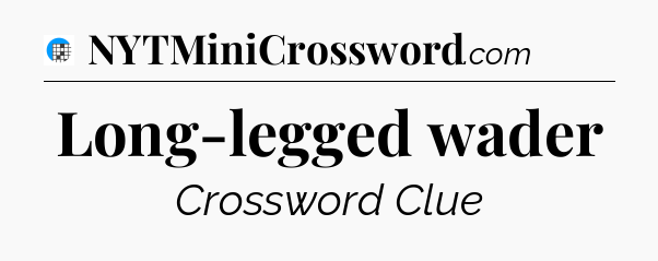 Long-legged wader Crossword Clue