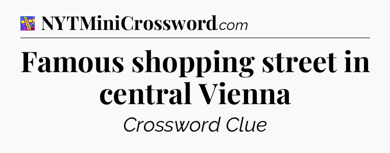 Famous shopping street in central Vienna Codycross