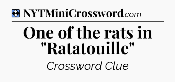 Solution: One of the rats in 