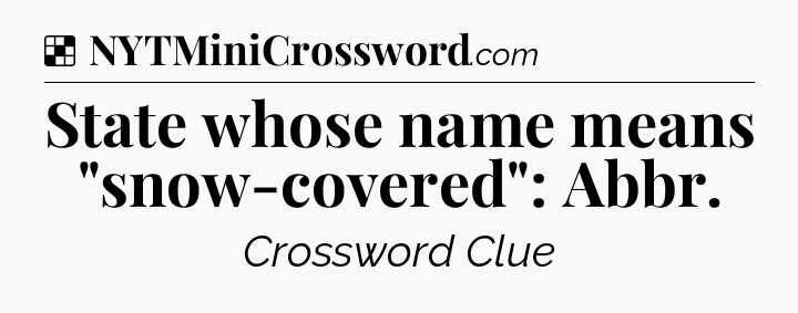 Solution: State whose name means 