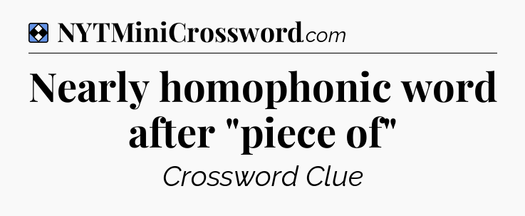 Solution: Nearly homophonic word after 