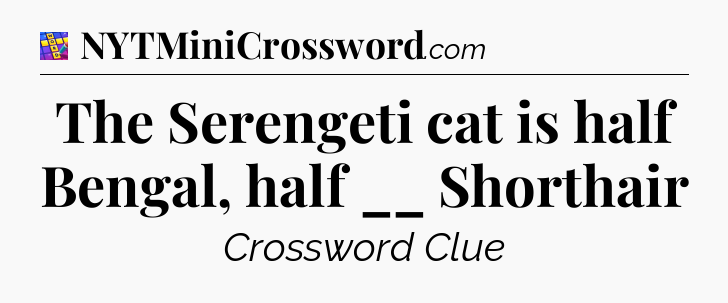 The Serengeti cat is half Bengal, half __ Shorthair Codycross