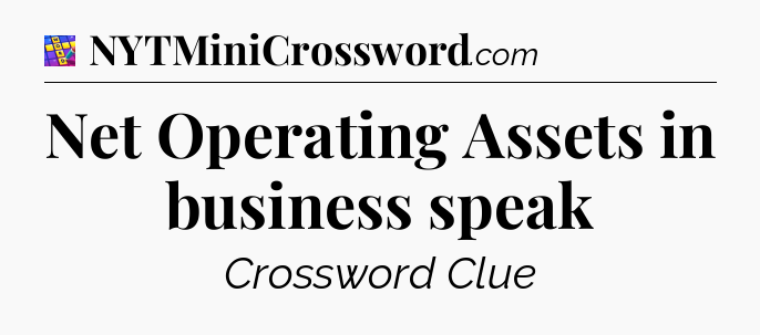Net Operating Assets in business speak Codycross