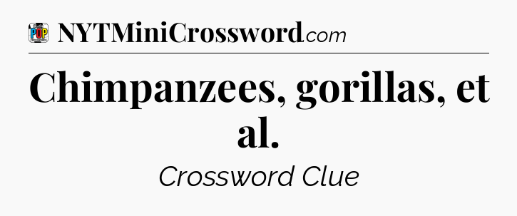 Chimpanzees, gorillas, et al Crossword Clue