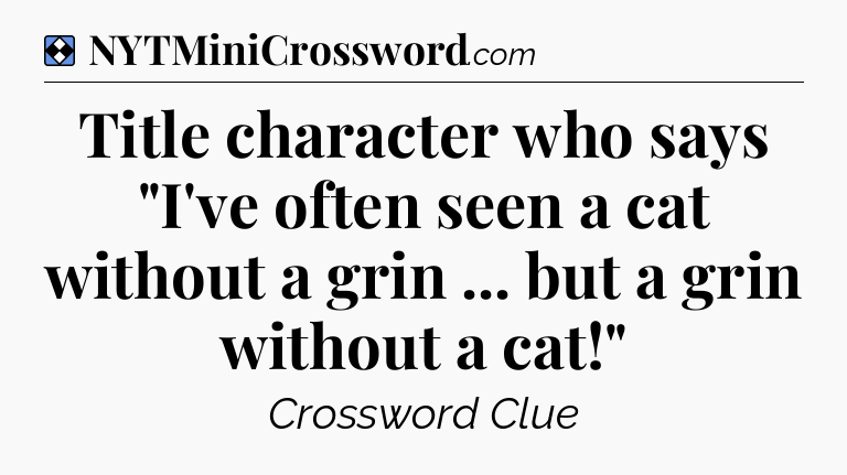 Solution: Title character who says 