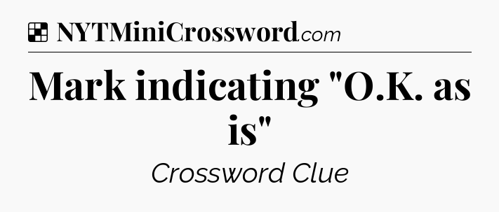 Solution: Mark indicating 