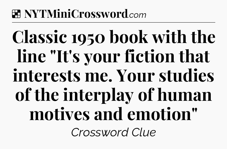 Solution: Classic 1950 book with the line 